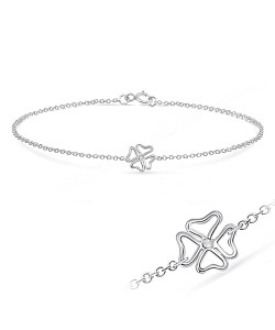 Clover Leaf Silver Anklet ANK-109